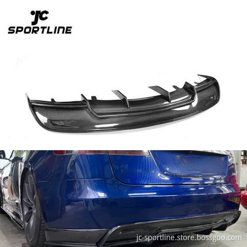 Carbon Fiber Rear Bumper Diffuser for Tesla Model S 2012-2016 Body Kit